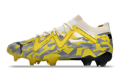 Puma Future Ultimate FG Low-Tops Football Boots - Yellow/White/Grey