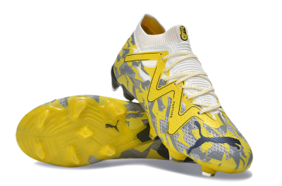 Puma Future Ultimate FG Low-Tops Football Boots - Yellow/White/Grey