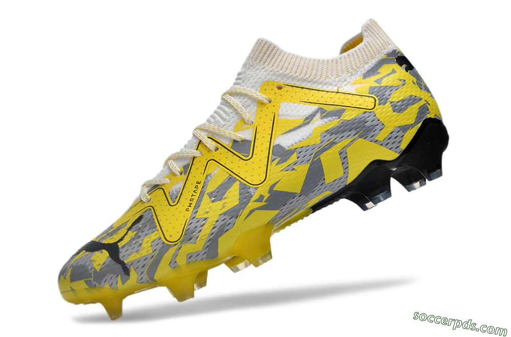 Puma Future Ultimate FG Low-Tops Football Boots - Yellow/White/Grey 5