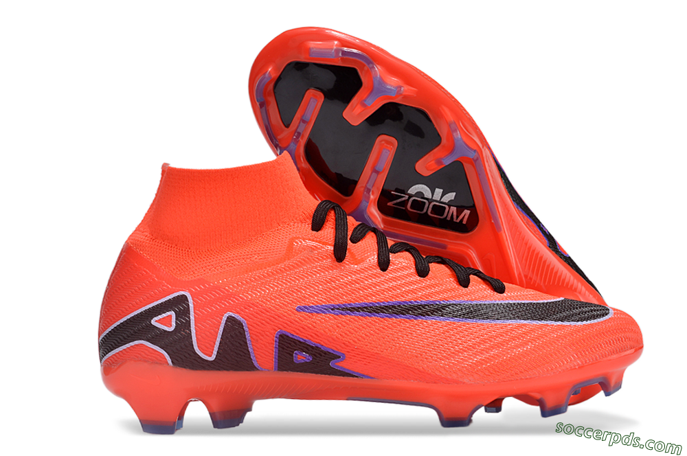 Nike Air Zoom Mercurial Superfly 9 Elite FG High-Tops Football Boots - Red/Black/Purple 1
