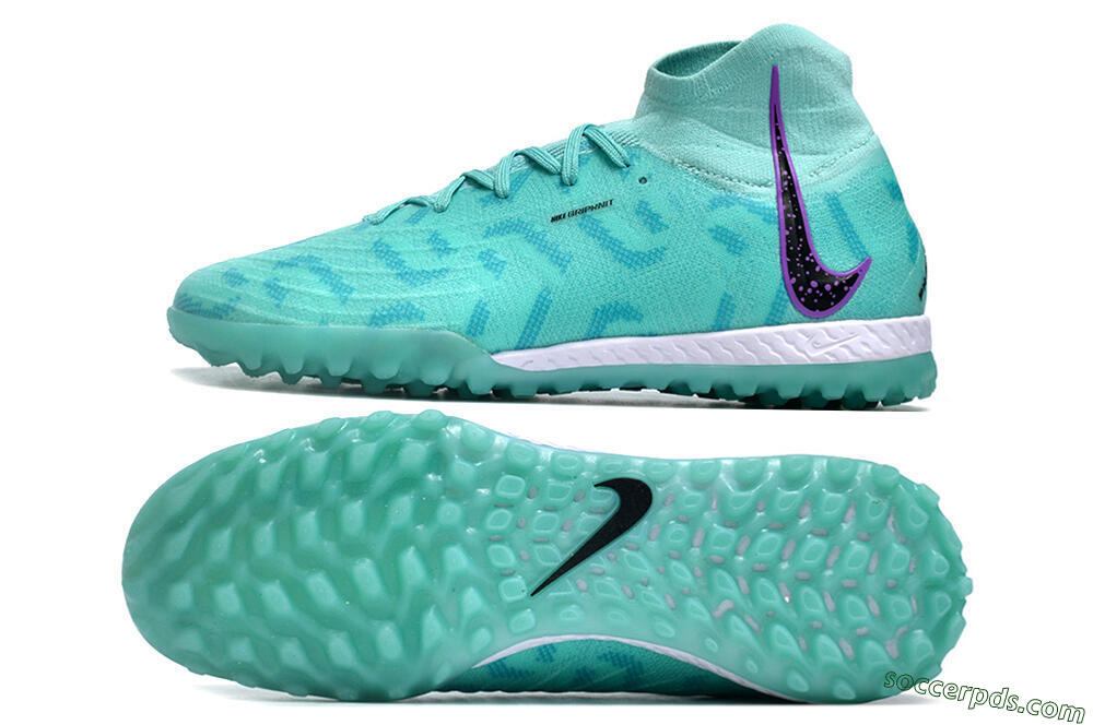 Nike Phantom Luna Elite NU TF High-Tops Football Shoes - Green/Yellow/Purple/Black 0
