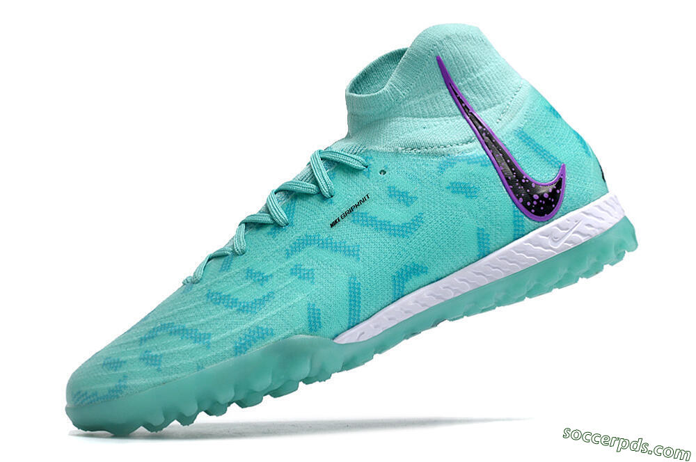 Nike Phantom Luna Elite NU TF High-Tops Football Shoes - Green/Yellow/Purple/Black 5