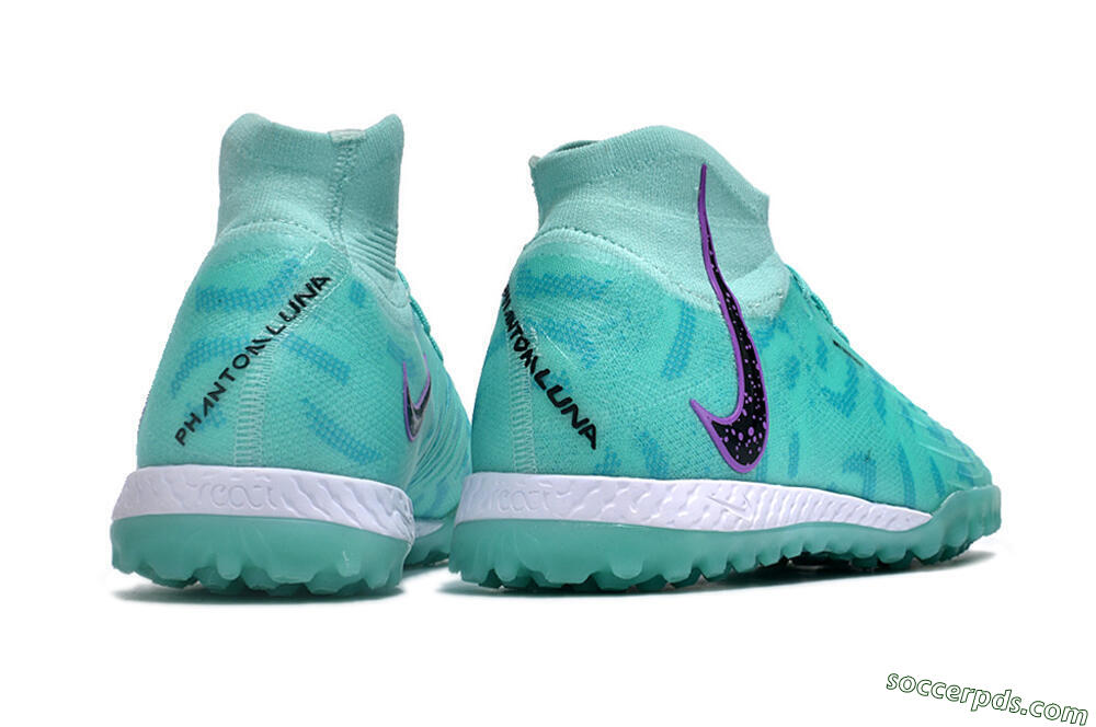 Nike Phantom Luna Elite NU TF High-Tops Football Shoes - Green/Yellow/Purple/Black 6