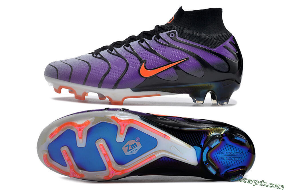 Nike Air Zoom Mercurial Superfly 9 Elite FG High-Tops Football Boots - Purple/Black/Orange/Gold 0