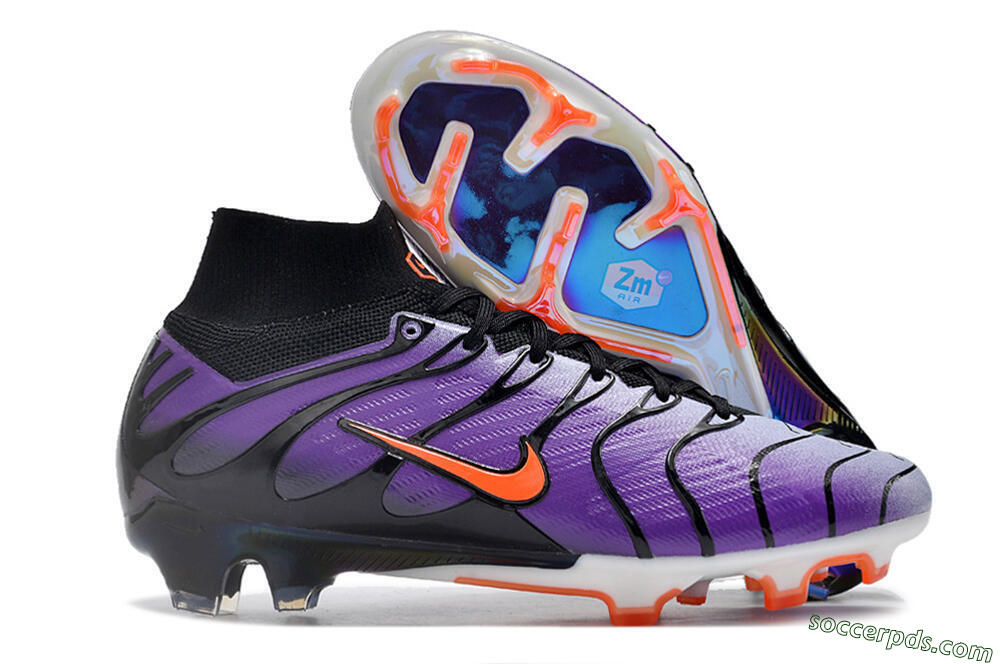 Nike Air Zoom Mercurial Superfly 9 Elite FG High-Tops Football Boots - Purple/Black/Orange/Gold 1