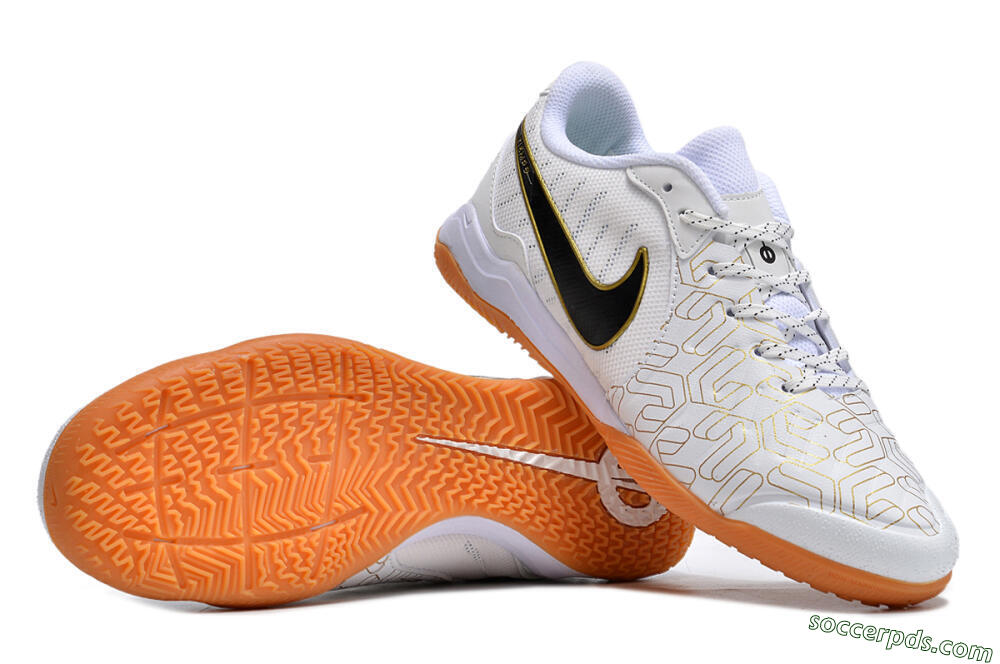 Nike Tiempo Legend 10 Pro IC Low-Tops Football Shoes - White/Gold/Black 0