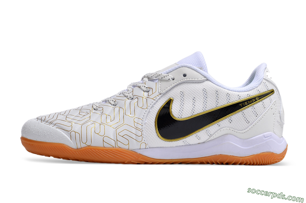 Nike Tiempo Legend 10 Pro IC Low-Tops Football Shoes - White/Gold/Black 2