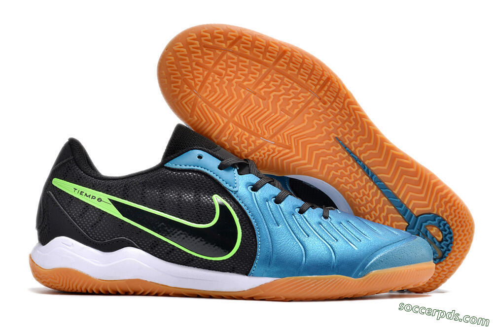 Nike Tiempo Legend 10 Pro IC Low-Tops Football Shoes - Blue/Black/Yellow 1