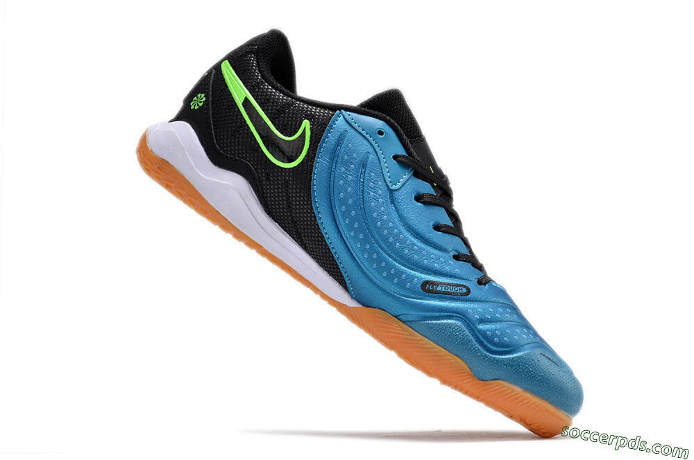 Nike Tiempo Legend 10 Pro IC Low-Tops Football Shoes - Blue/Black/Yellow 4