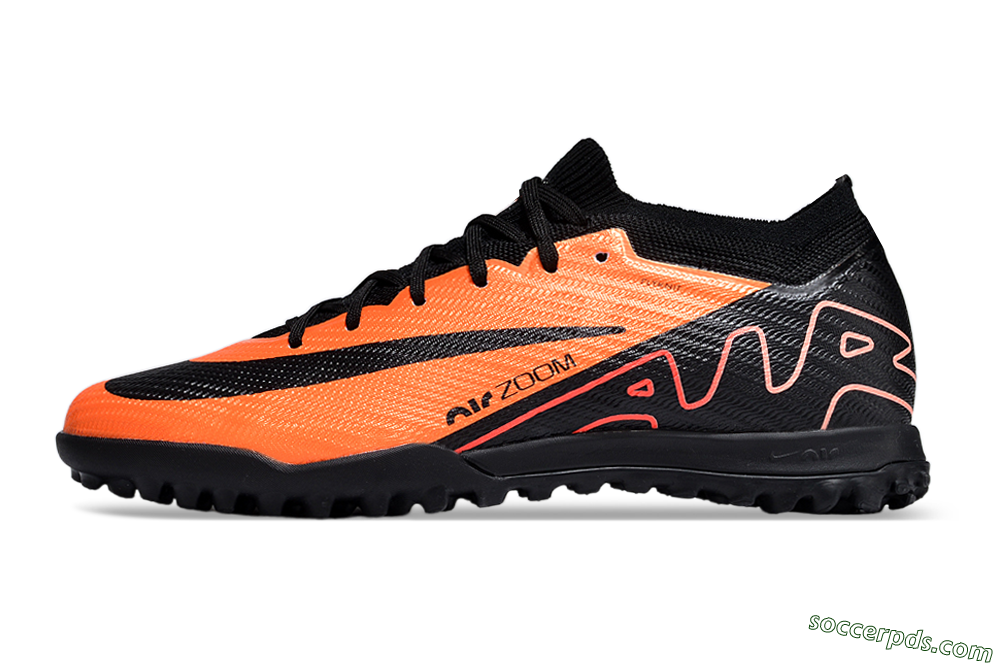 Nike Air Zoom Mercurial Vapor 15 Elite TF Low-Tops Football Shoes - Orange/Black 2