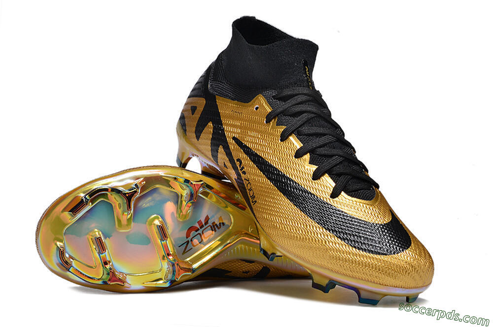 Nike Air Zoom Mercurial Superfly 9 Elite FG High-Tops Football Boots - Gold/Black 0