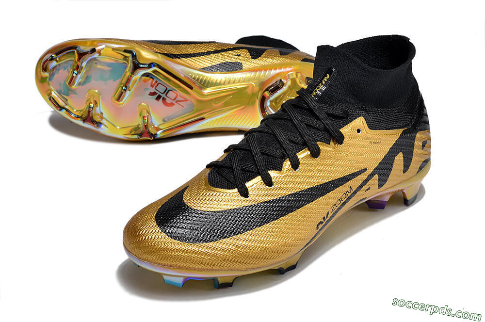 Nike Air Zoom Mercurial Superfly 9 Elite FG High-Tops Football Boots - Gold/Black 3