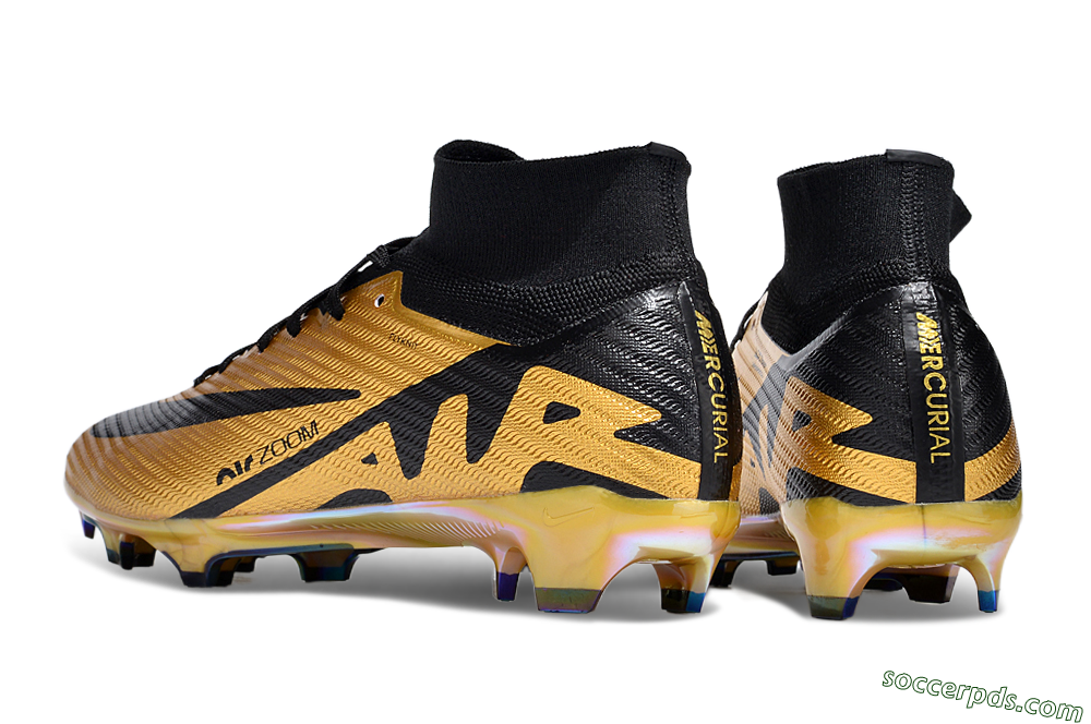 Nike Air Zoom Mercurial Superfly 9 Elite FG High-Tops Football Boots - Gold/Black 5