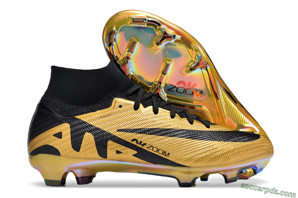Nike Air Zoom Mercurial Superfly 9 Elite FG High-Tops Football Boots - Gold/Black 1