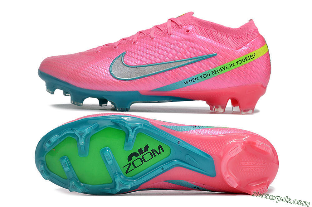 Nike Air Zoom Mercurial Vapor 15 Elite FG Low-Tops Football Boots - Pink/Silver/Blue/Yellow 0