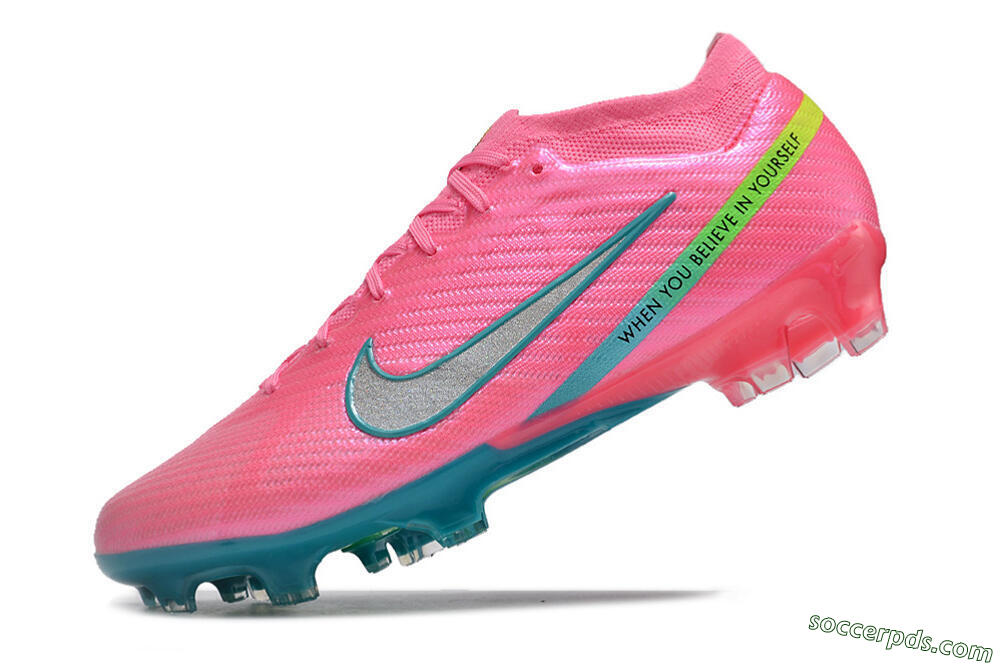 Nike Air Zoom Mercurial Vapor 15 Elite FG Low-Tops Football Boots - Pink/Silver/Blue/Yellow 5