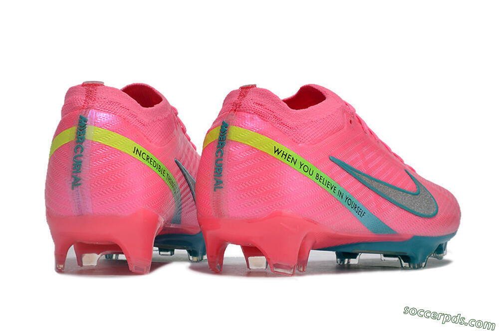 Nike Air Zoom Mercurial Vapor 15 Elite FG Low-Tops Football Boots - Pink/Silver/Blue/Yellow 6