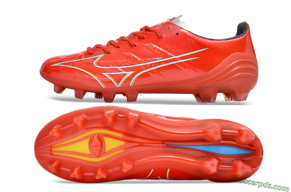 Mizuno Morelia Alpha Made in Japan FG Low-Tops Football Boots - Red/White/Blue/Yellow 0