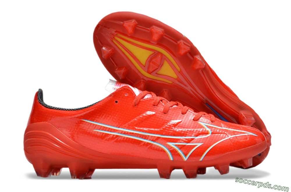 Mizuno Morelia Alpha Made in Japan FG Low-Tops Football Boots - Red/White/Blue/Yellow 1