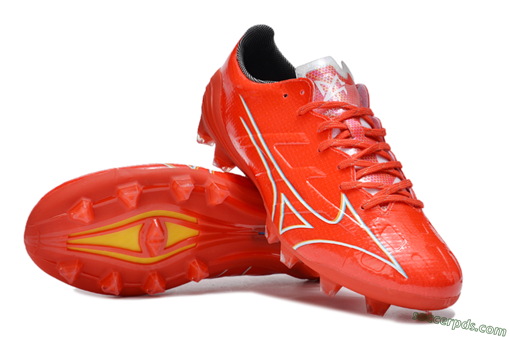 Mizuno Morelia Alpha Made in Japan FG Low-Tops Football Boots - Red/White/Blue/Yellow 3
