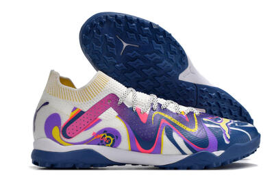 Puma Future X Powercat Tokyo Match TF Low-Tops Football Shoes - White/Purple/Blue/Yellow