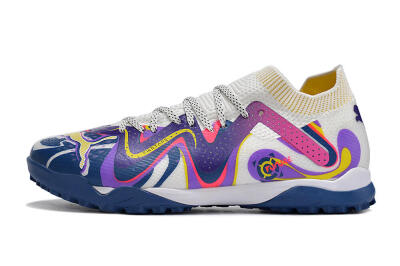 Puma Future X Powercat Tokyo Match TF Low-Tops Football Shoes - White/Purple/Blue/Yellow