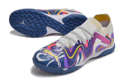 Puma Future X Powercat Tokyo Match TF Low-Tops Football Shoes - White/Purple/Blue/Yellow