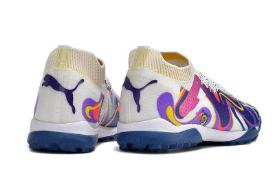 Puma Future X Powercat Tokyo Match TF Low-Tops Football Shoes - White/Purple/Blue/Yellow
