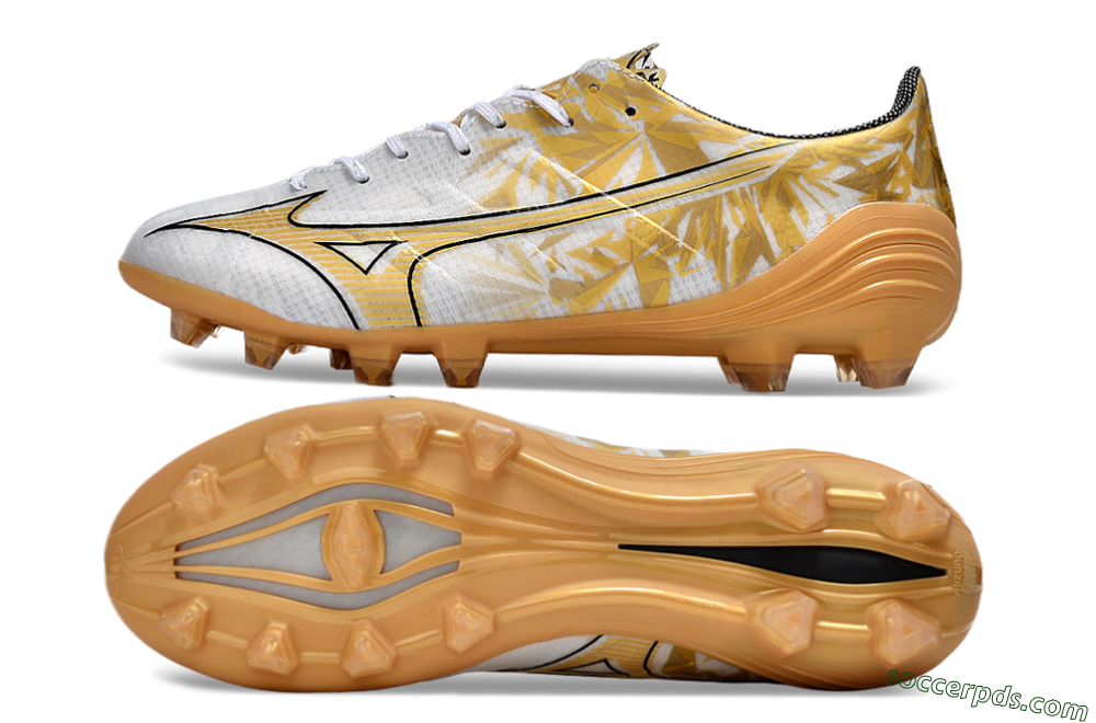 Mizuno Morelia Alpha Made in Japan FG Low-Tops Football Boots - White/Gold/Black 0