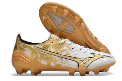 Mizuno Morelia Alpha Made in Japan FG Low-Tops Football Boots - White/Gold/Black