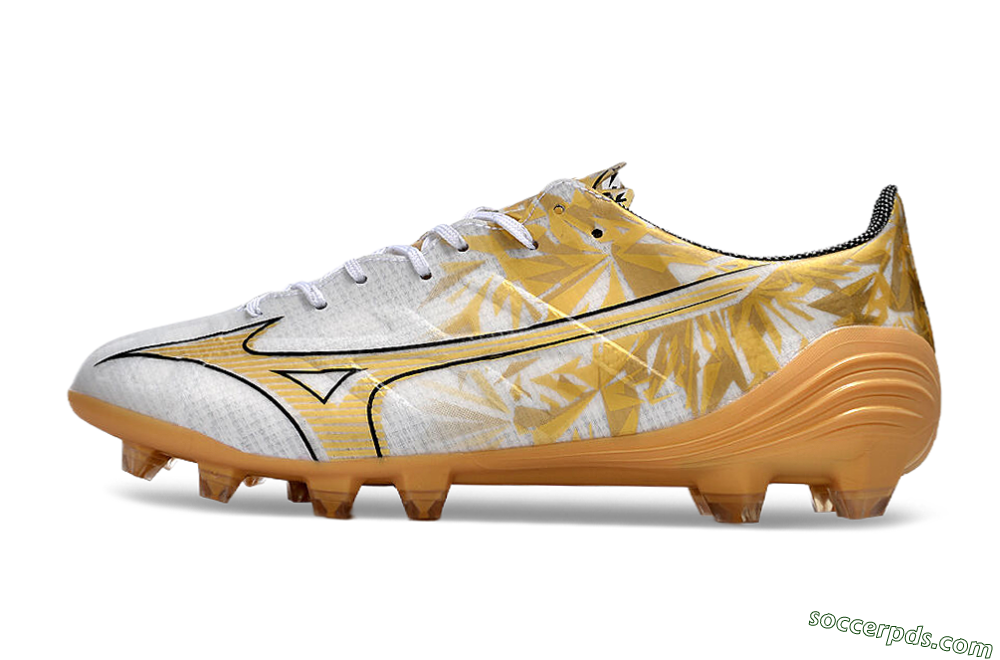 Mizuno Morelia Alpha Made in Japan FG Low-Tops Football Boots - White/Gold/Black 2