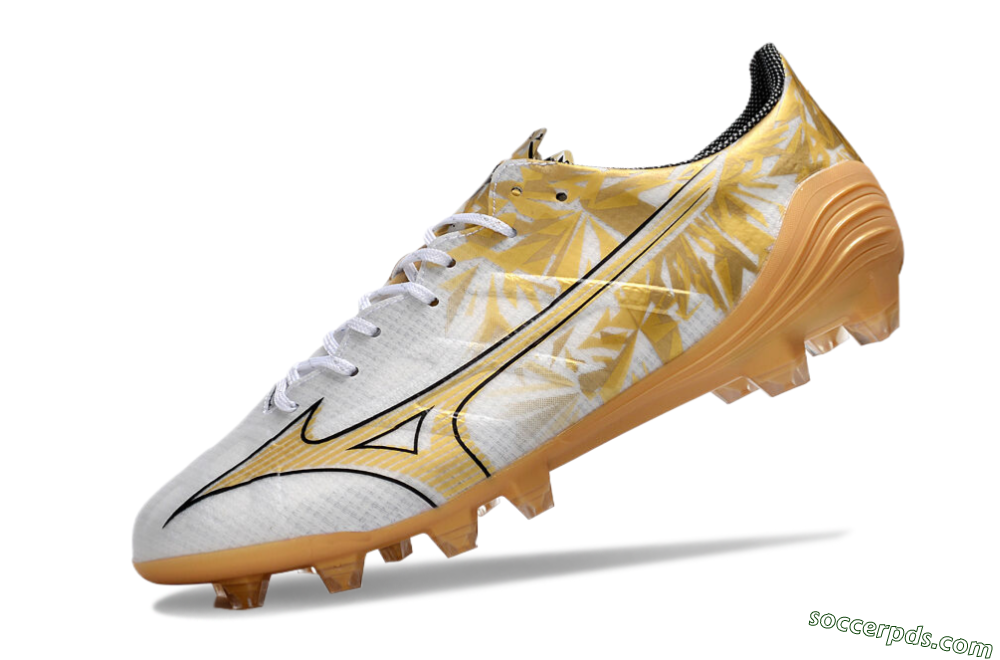 Mizuno Morelia Alpha Made in Japan FG Low-Tops Football Boots - White/Gold/Black 5