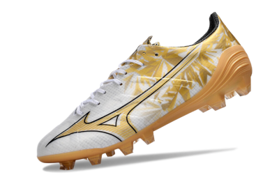 Mizuno Morelia Alpha Made in Japan FG Low-Tops Football Boots - White/Gold/Black