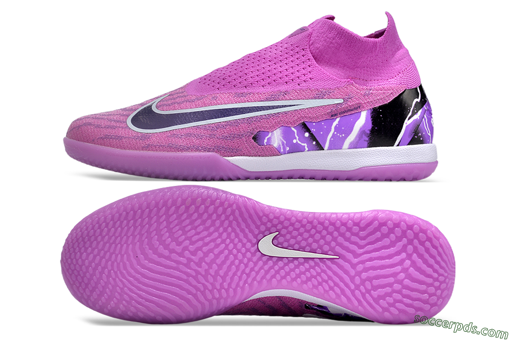 Nike Phantom GX Elite DF Link IC High-Tops Football Shoes - Purple/Black/White 0