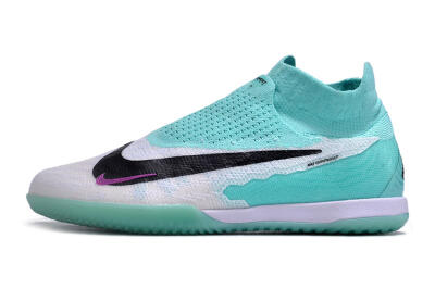 Nike Phantom GX Elite DF Link IC High-Tops Football Shoes - White/Jade/Black/Purple