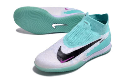 Nike Phantom GX Elite DF Link IC High-Tops Football Shoes - White/Jade/Black/Purple
