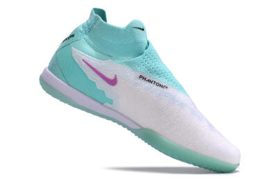 Nike Phantom GX Elite DF Link IC High-Tops Football Shoes - White/Jade/Black/Purple