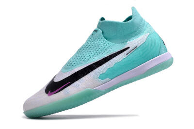 Nike Phantom GX Elite DF Link IC High-Tops Football Shoes - White/Jade/Black/Purple