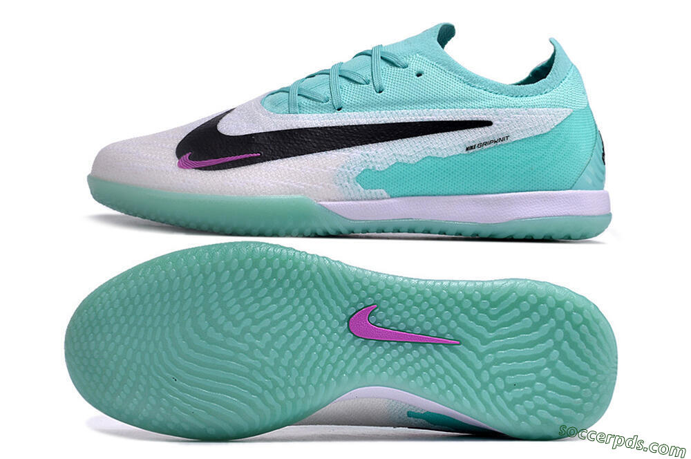 Nike Phantom GX Elite IC Low-Tops Football Shoes - White/Jade/Black/Purple 0