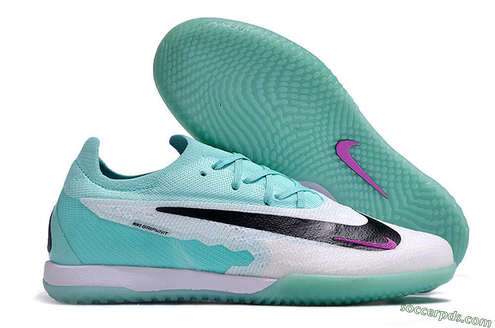 Nike Phantom GX Elite IC Low-Tops Football Shoes - White/Jade/Black/Purple 1