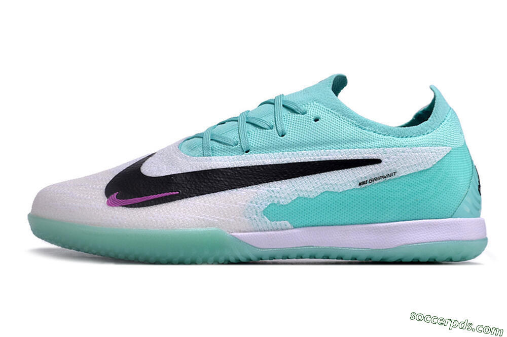 Nike Phantom GX Elite IC Low-Tops Football Shoes - White/Jade/Black/Purple 2