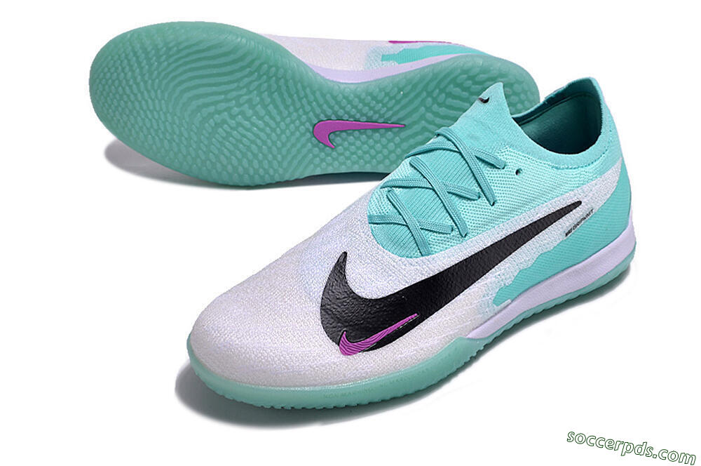 Nike Phantom GX Elite IC Low-Tops Football Shoes - White/Jade/Black/Purple 3