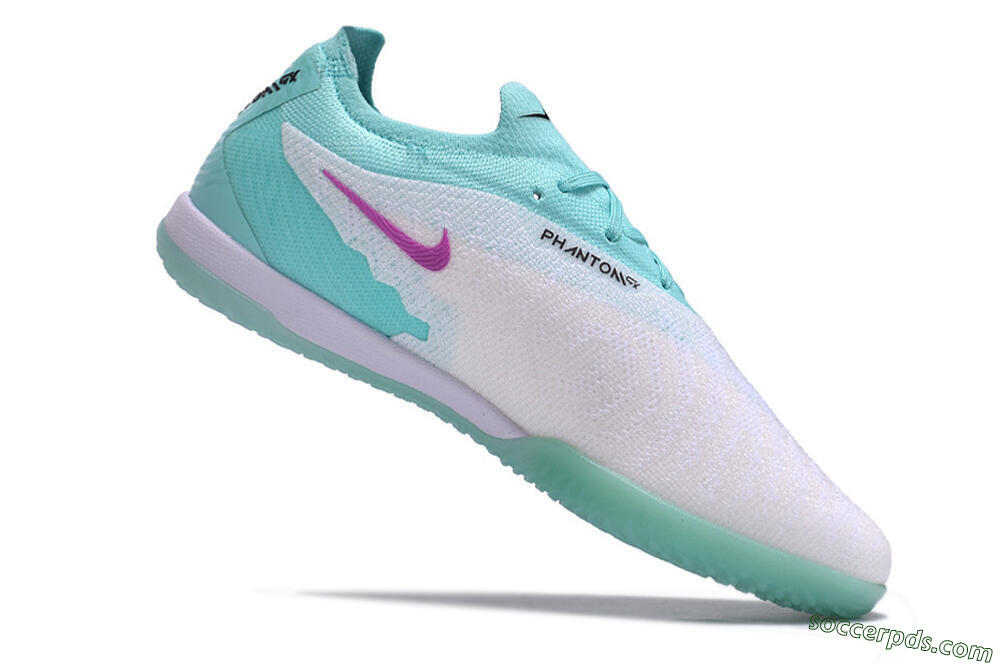 Nike Phantom GX Elite IC Low-Tops Football Shoes - White/Jade/Black/Purple 4
