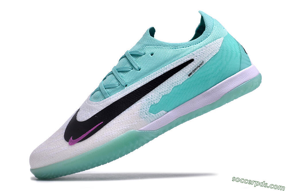 Nike Phantom GX Elite IC Low-Tops Football Shoes - White/Jade/Black/Purple 5