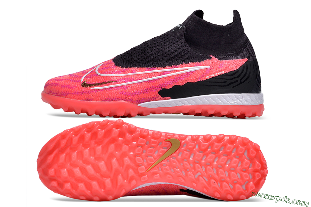 Nike Phantom GX Elite DF Link TF High-Tops Football Shoes - Pink/Gold/White/Black 0