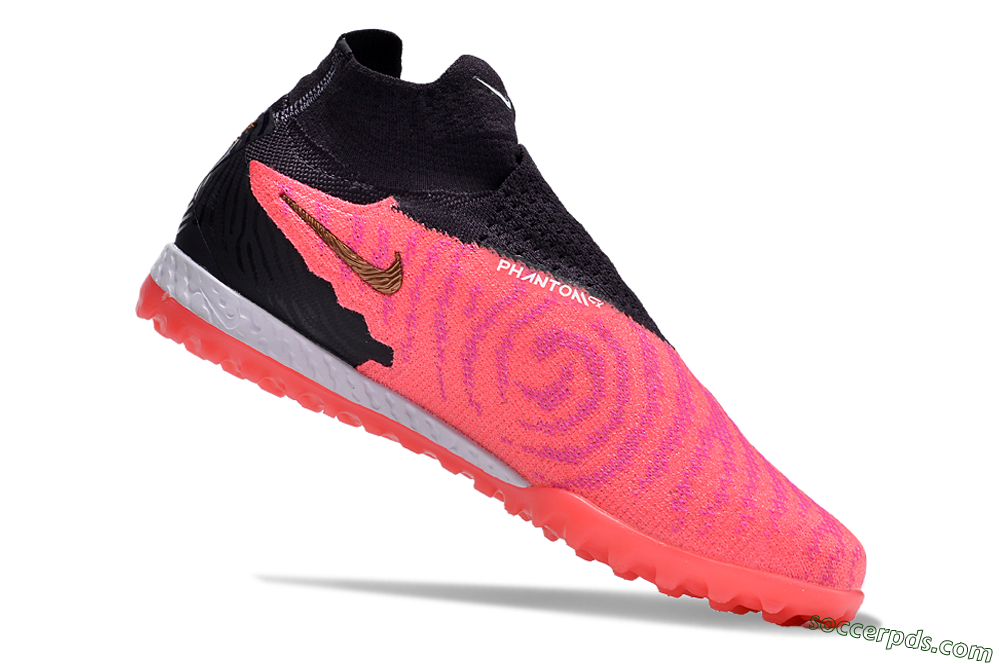 Nike Phantom GX Elite DF Link TF High-Tops Football Shoes - Pink/Gold/White/Black 4
