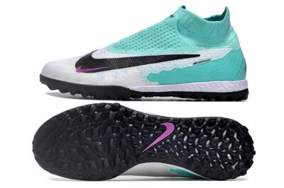 Nike Phantom GX Elite DF Link TF High-Tops Football Shoes - White/Jade/Black/Purple
