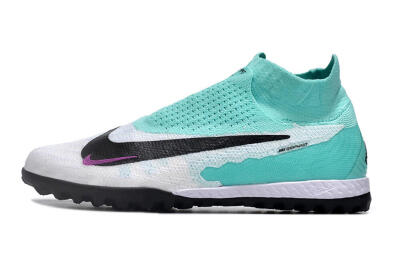 Nike Phantom GX Elite DF Link TF High-Tops Football Shoes - White/Jade/Black/Purple