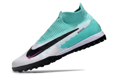 Nike Phantom GX Elite DF Link TF High-Tops Football Shoes - White/Jade/Black/Purple
