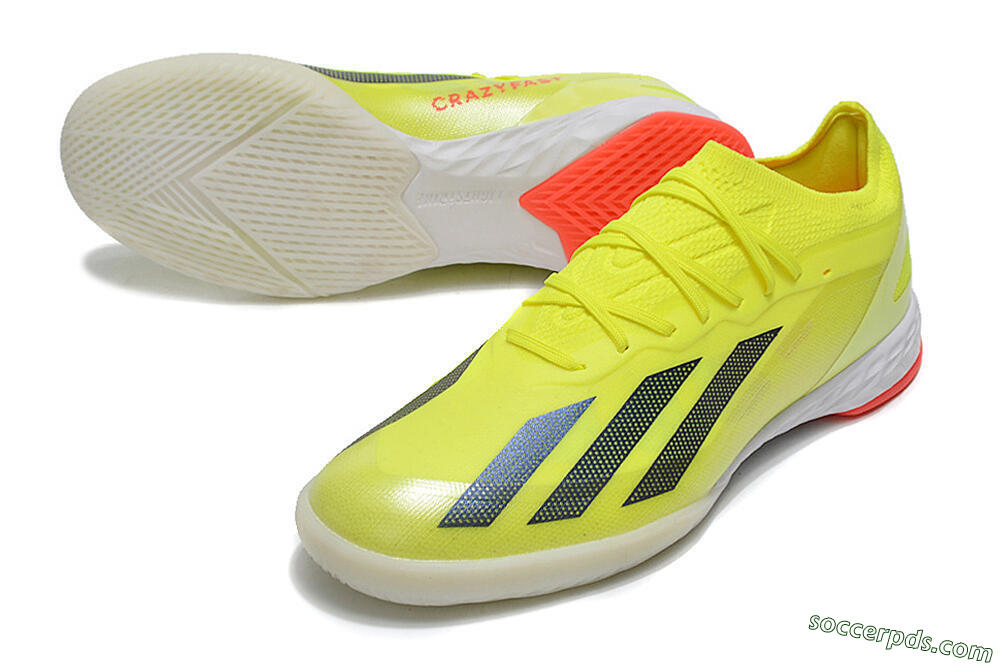 Adidas X Crazyfast.1 IC Low-Tops Football Shoes - Yellow/Black/White 3
